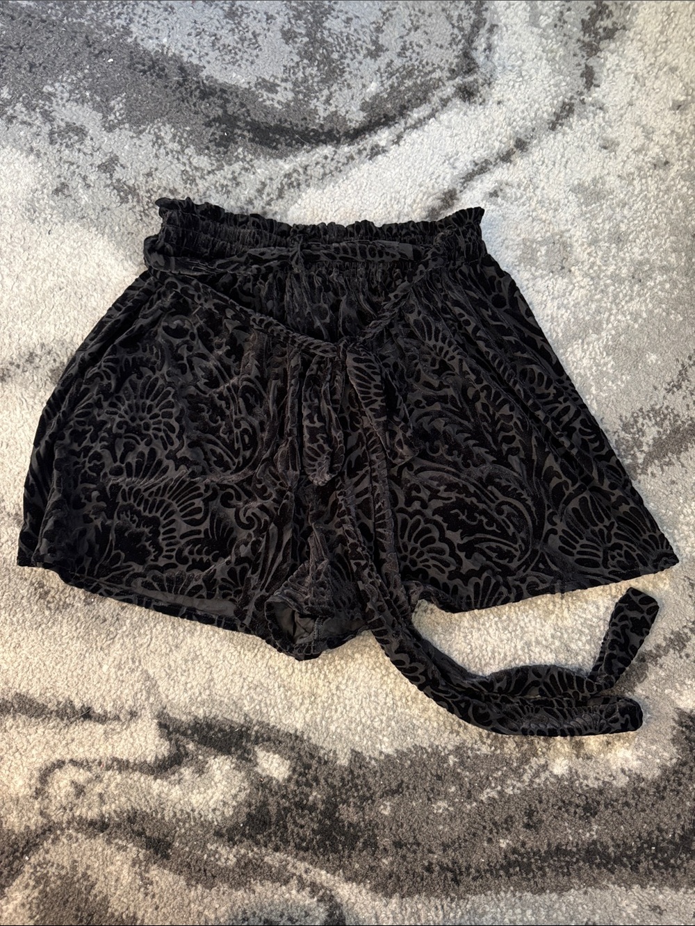 Black Milk Clothing Burned Velvet Tie-Waist Women’s Shorts